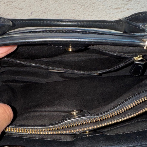 Coach Black and Tan Satchel with Signature Design - Picture 12 of 16